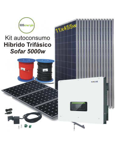SOSenergia - Kit Sofar híbrido trifasico 5000w
