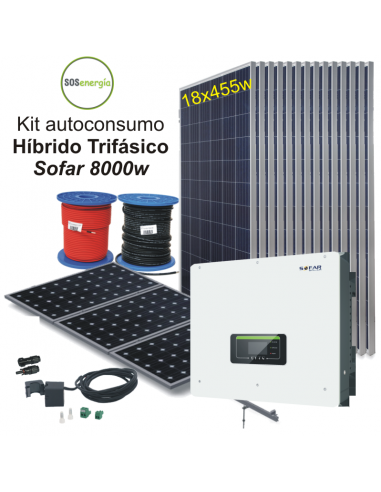SOSenergia - Kit Sofar híbrido trifasico 8000w
