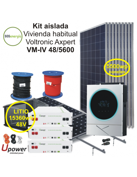 SOSenergia - Kit Aislada 5600w - VH - U-POWER