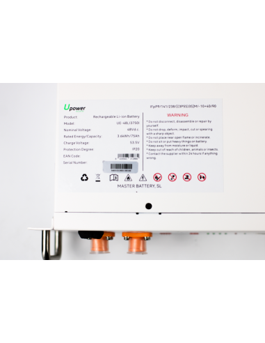 Batería Litio rack U-Power 3600Wh/48V